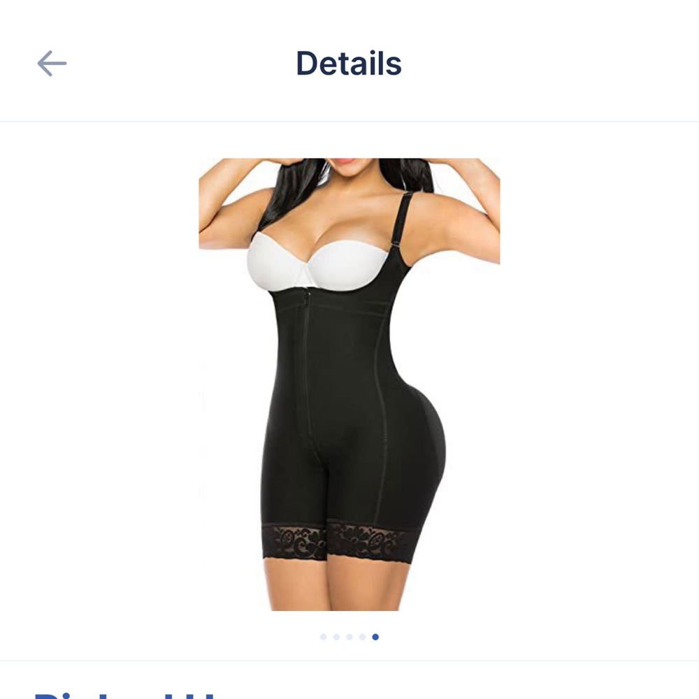 YIANNA Fajas Black Shapewear Bodysuit with Lace Trim- compression garment